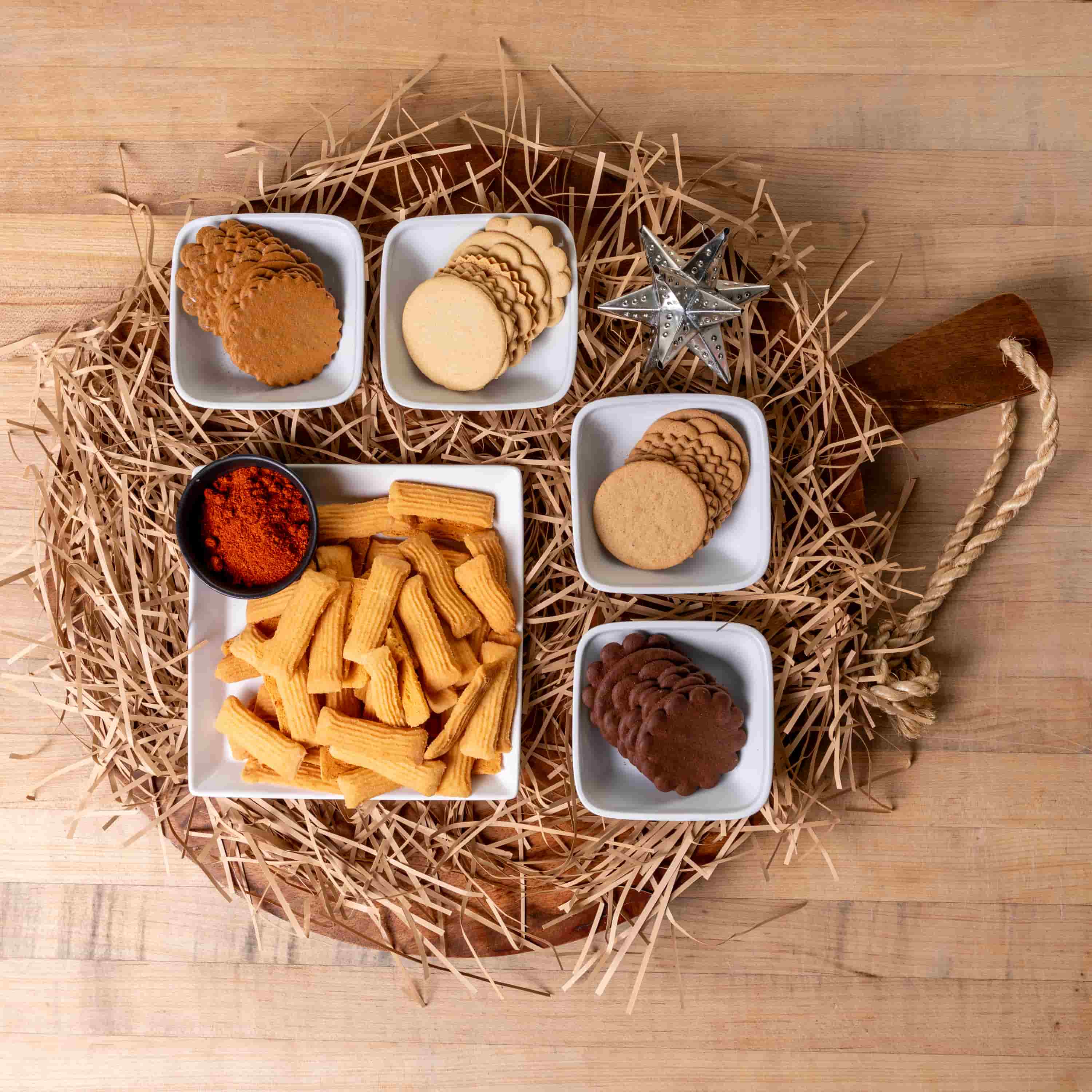 Sampler with Cheese Straws Jar